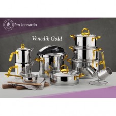 Pm Leonardo Venedik 18 Parça Gold Çelik Tencere Seti